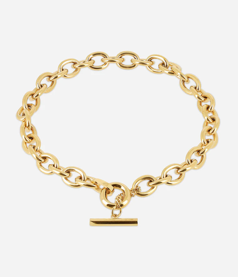 Collier Écume Zag Bijoux en acier doré à maillons