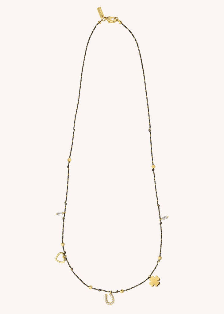Collier MYA BAY Lucky Liberty – Doré à l’or fin recyclé 24 carats & symboles porte-bonheur
