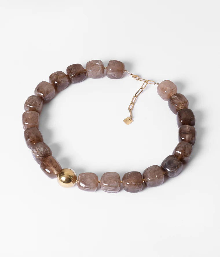 Collier Oedipe Zag Marron