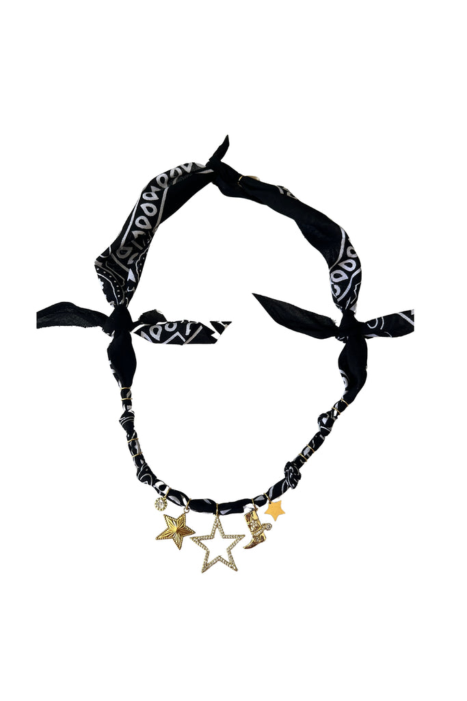 Collier Stars santiag Cow-boy lover noir