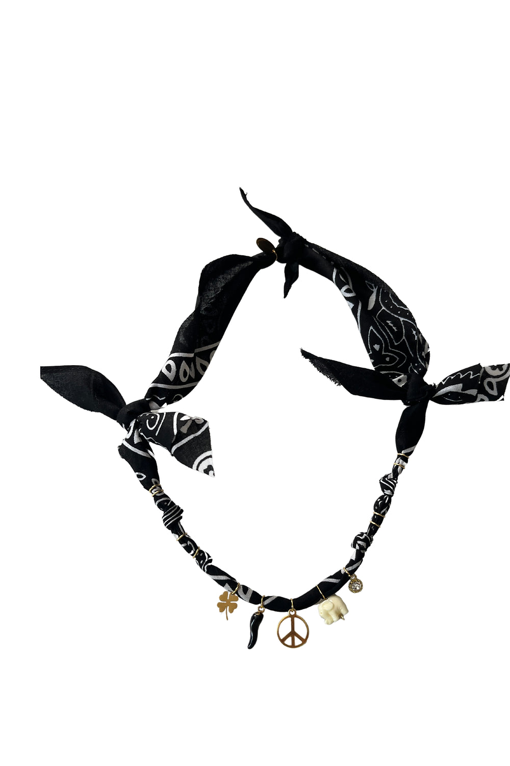 BADHNATI JEWELRY - COLLIER ÉLÉPHANT PEACE INDI NOIR