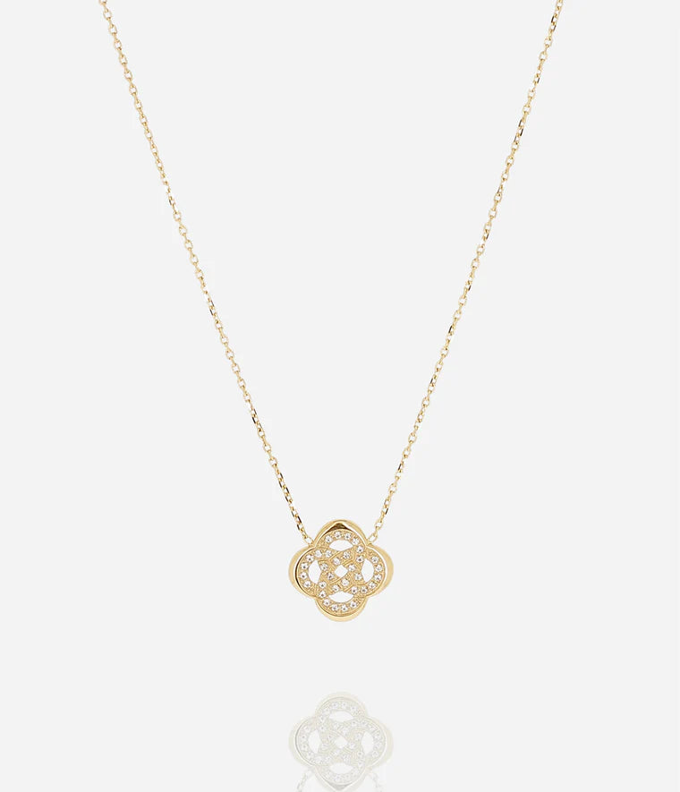 Collier Éternel Zag Bijoux en acier doré avec fleur aztèque