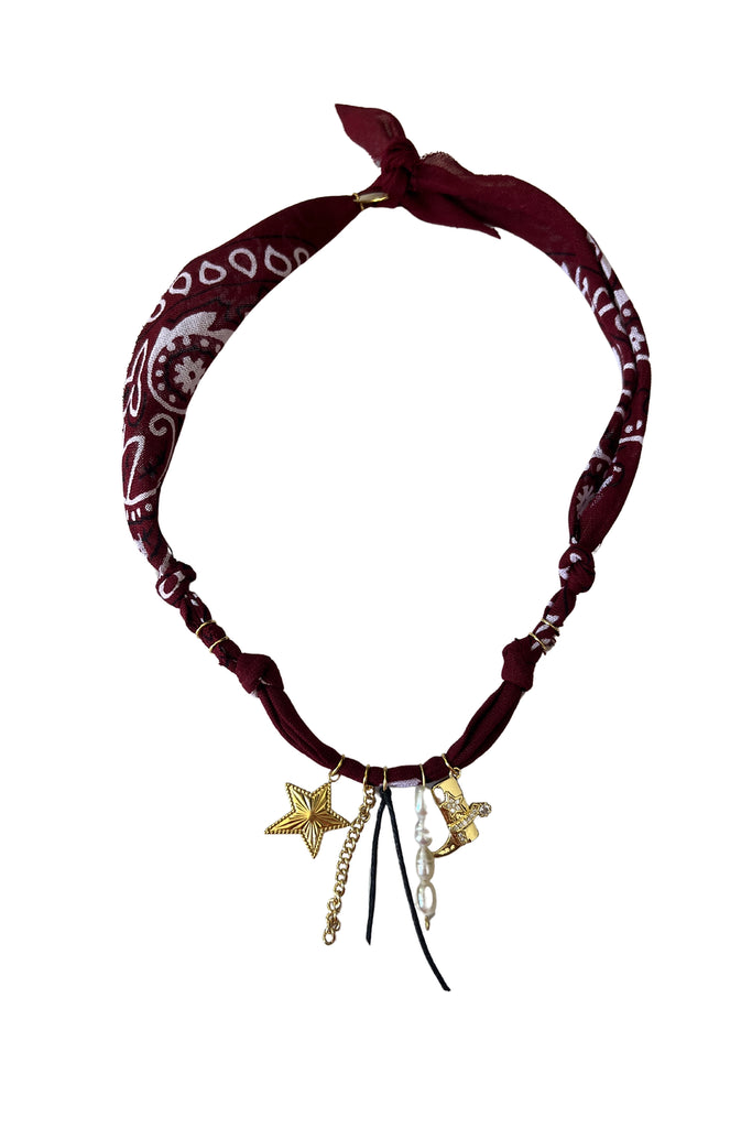 Collier lasso Cow-boy lover bordeaux