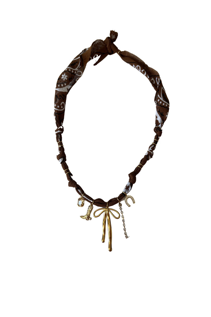 Collier noeud Cow-boy lover choco
