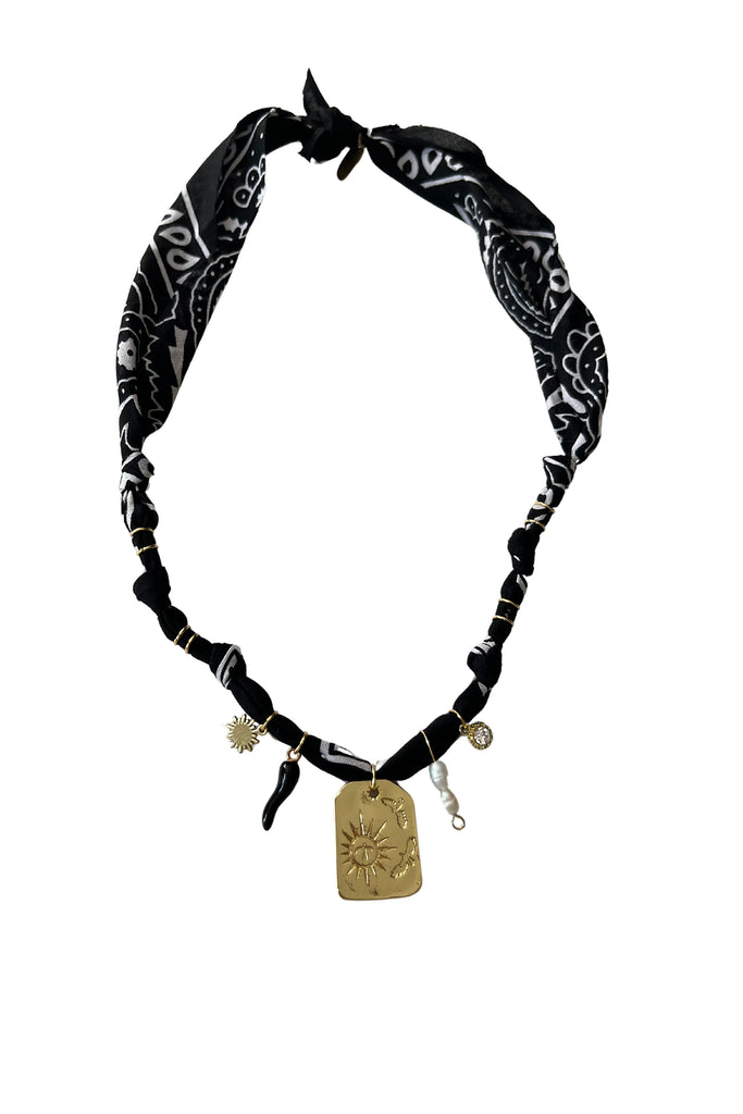 Collier plaque condor Astro Noir
