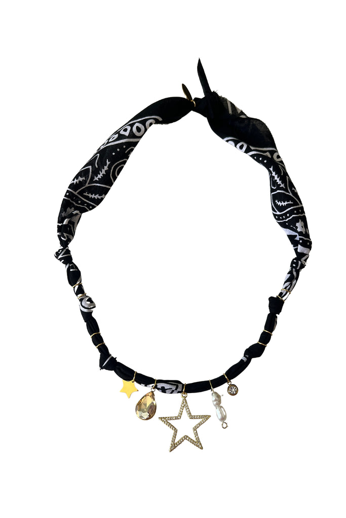 Collier Star Perles Cow-boy lover noir