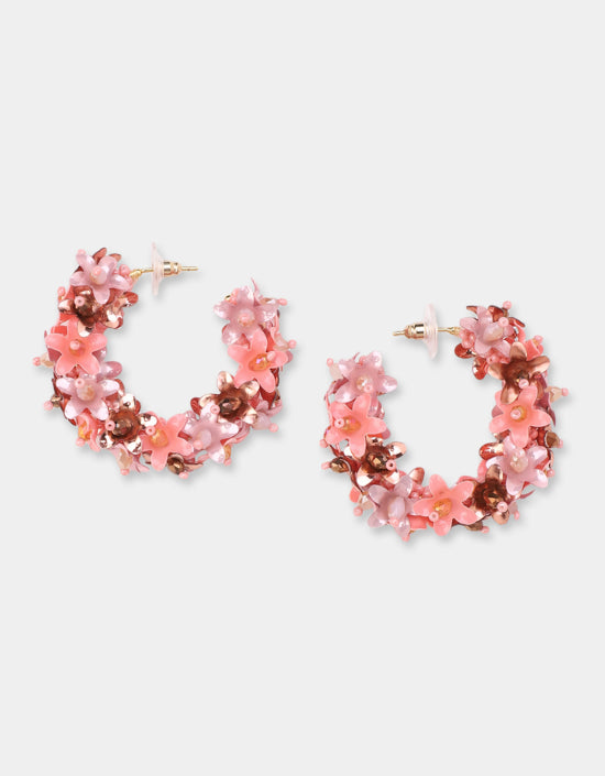 Créoles Olivia Dar Flower Multi Blush
