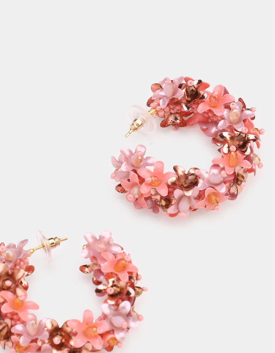 Créoles Olivia Dar Flower Multi Blush