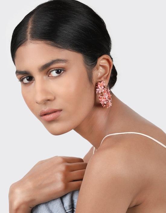 Créoles Olivia Dar Flower Multi Blush