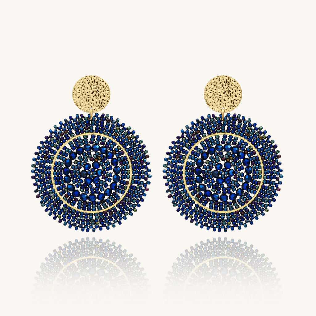 BOUCLES D'OREILLES SANTIBE ESPAGNOLA BLEU MARINE