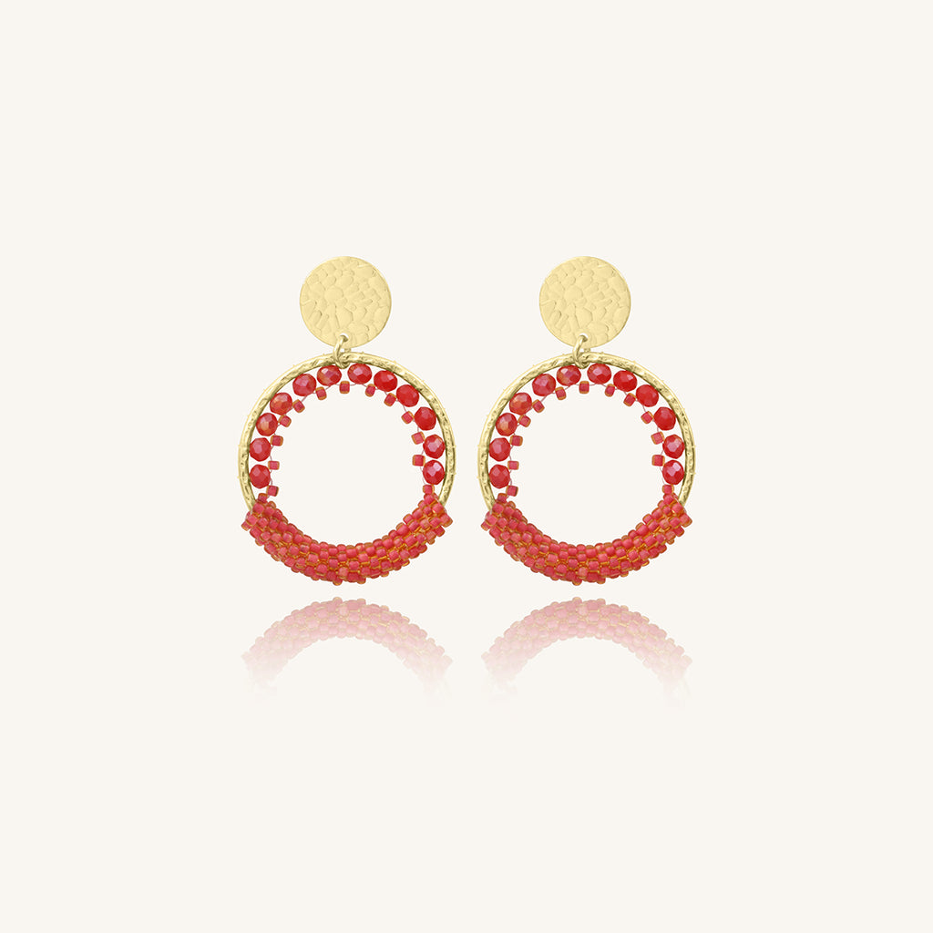 BOUCLES D'OREILLES SANTIBE ETERNELLE ROSE CERISE