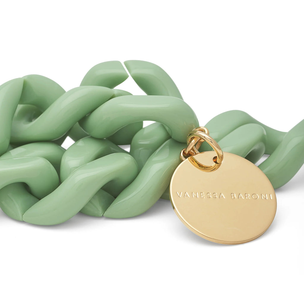 Vanessa Baroni Flat Chain Bracelet Pistachio

