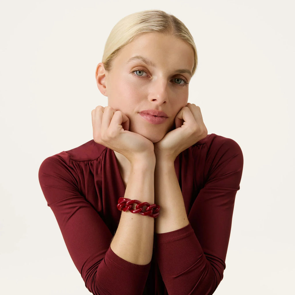 Flat Chain Bracelet bordeaux Vanessa Baroni