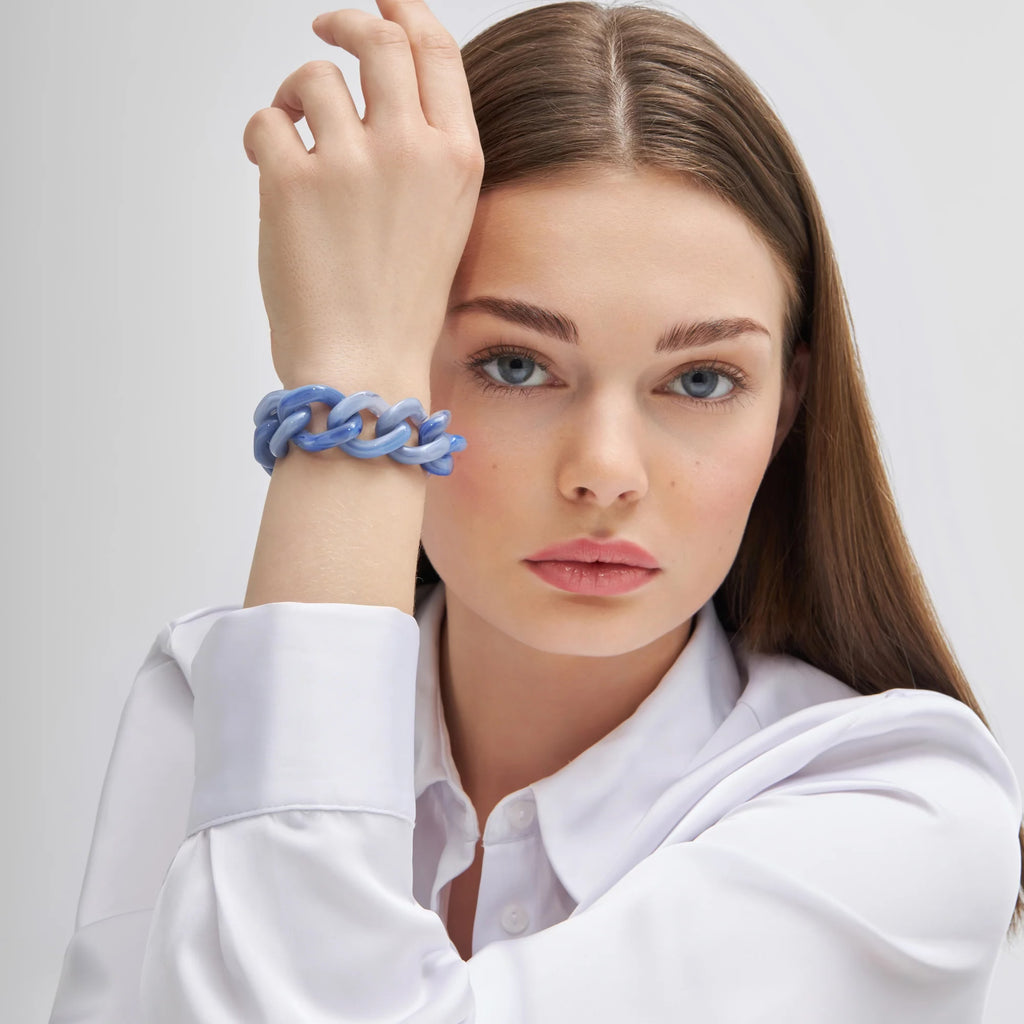 Flat Chain Bracelet ocean blue 