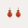 GAS BIJOUX BOUCLES D'OREILLES DECALCIA DOREES - ROUGE