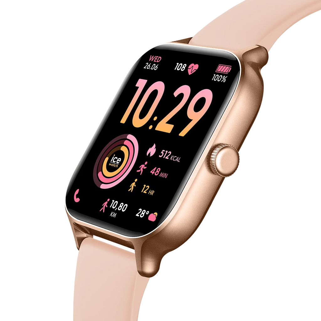 Montre connectée ICE fit RT 3.0 Rose-Gold Nude (36mm) – GPS intégré, écran AMOLED, suivi santé complet et design élégant.