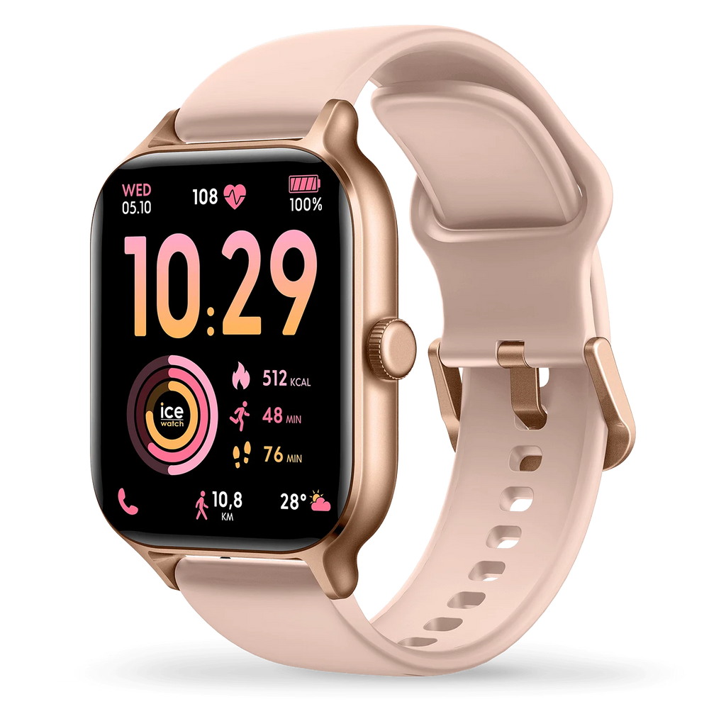 Montre connectée ICE fit RT 3.0 Rose-Gold Nude (36mm) – GPS intégré, écran AMOLED, suivi santé complet et design élégant.