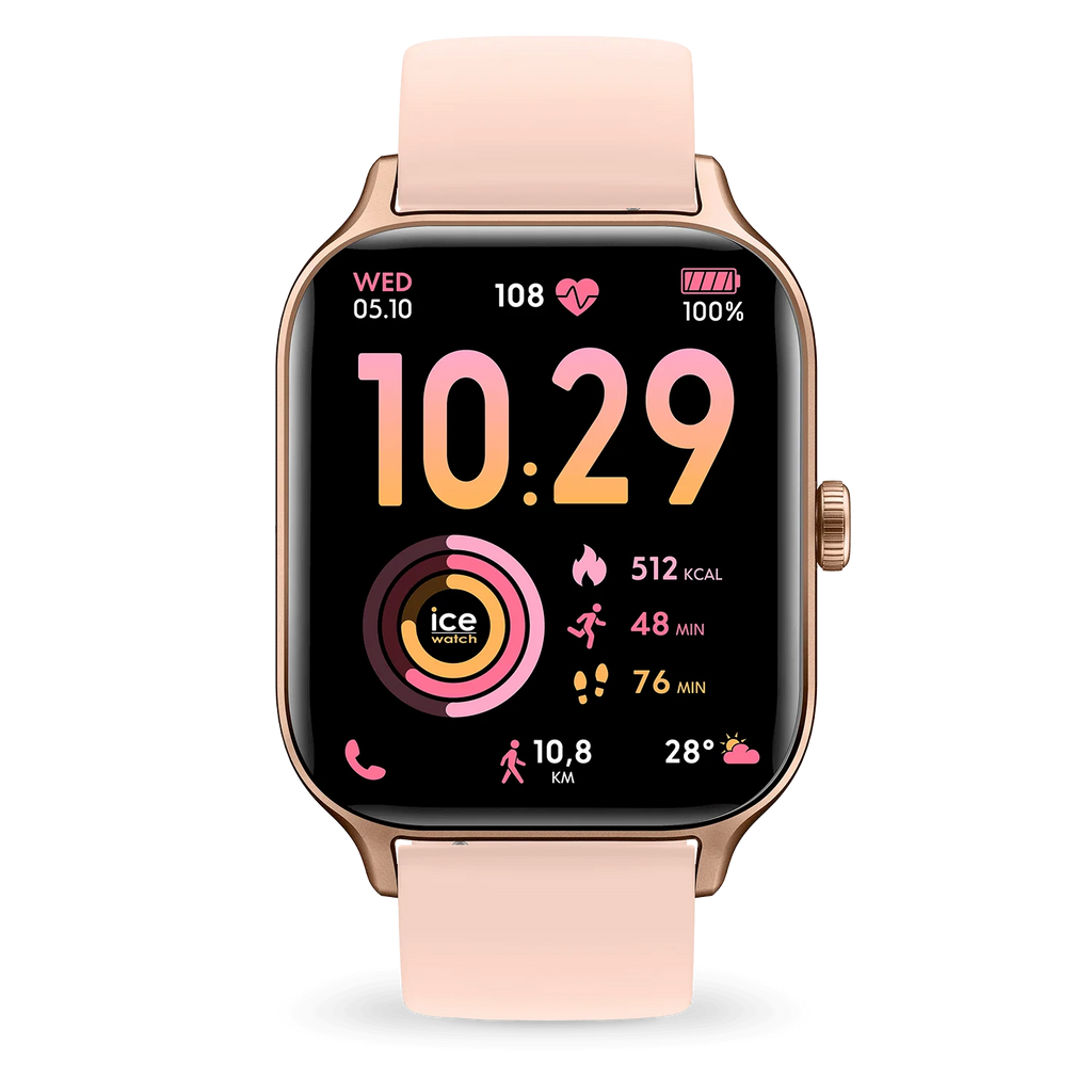 Montre connectée ICE fit RT 3.0 Rose-Gold Nude (36mm) – GPS intégré, écran AMOLED, suivi santé complet et design élégant.