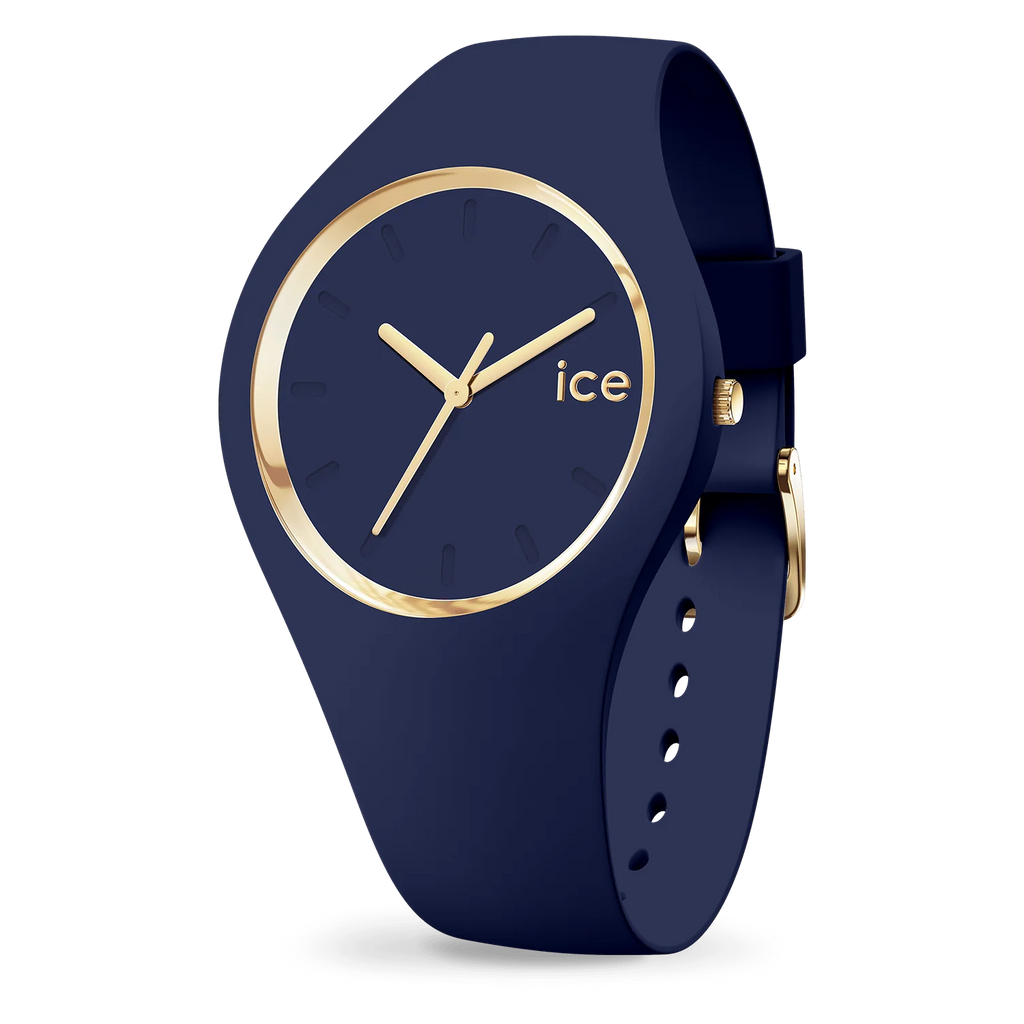 Montre ICE-Watch ICE glam Forest Twilight – Bracelet silicone bleu nuit & détails dorés
