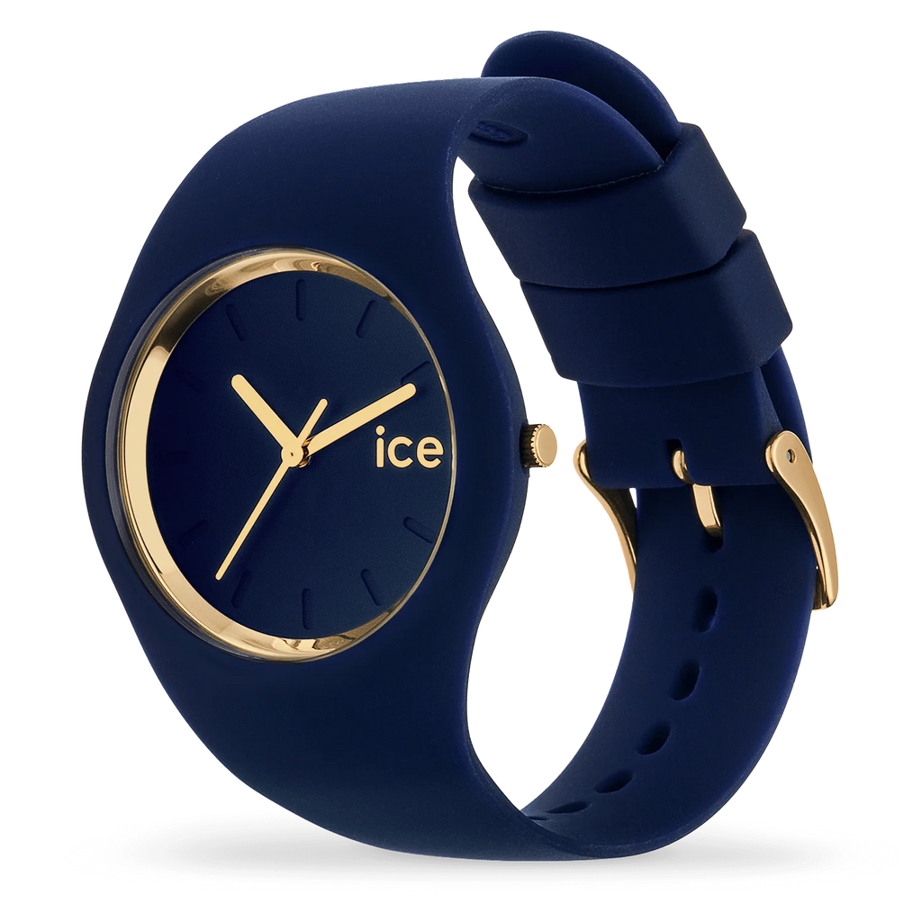 Montre ICE-Watch ICE glam Forest Twilight – Bracelet silicone bleu nuit & détails dorés
