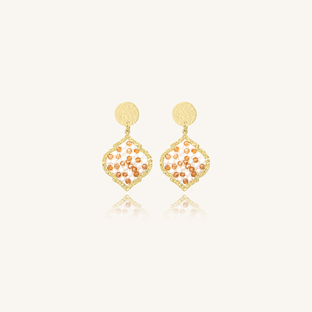 Boucles d'oreilles Mini Diamante Blanc Dore