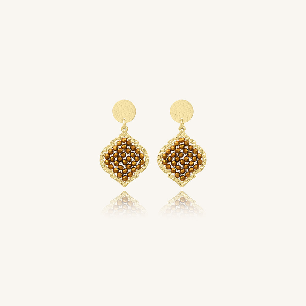 Boucles d'oreilles Mini Diamante Champagne