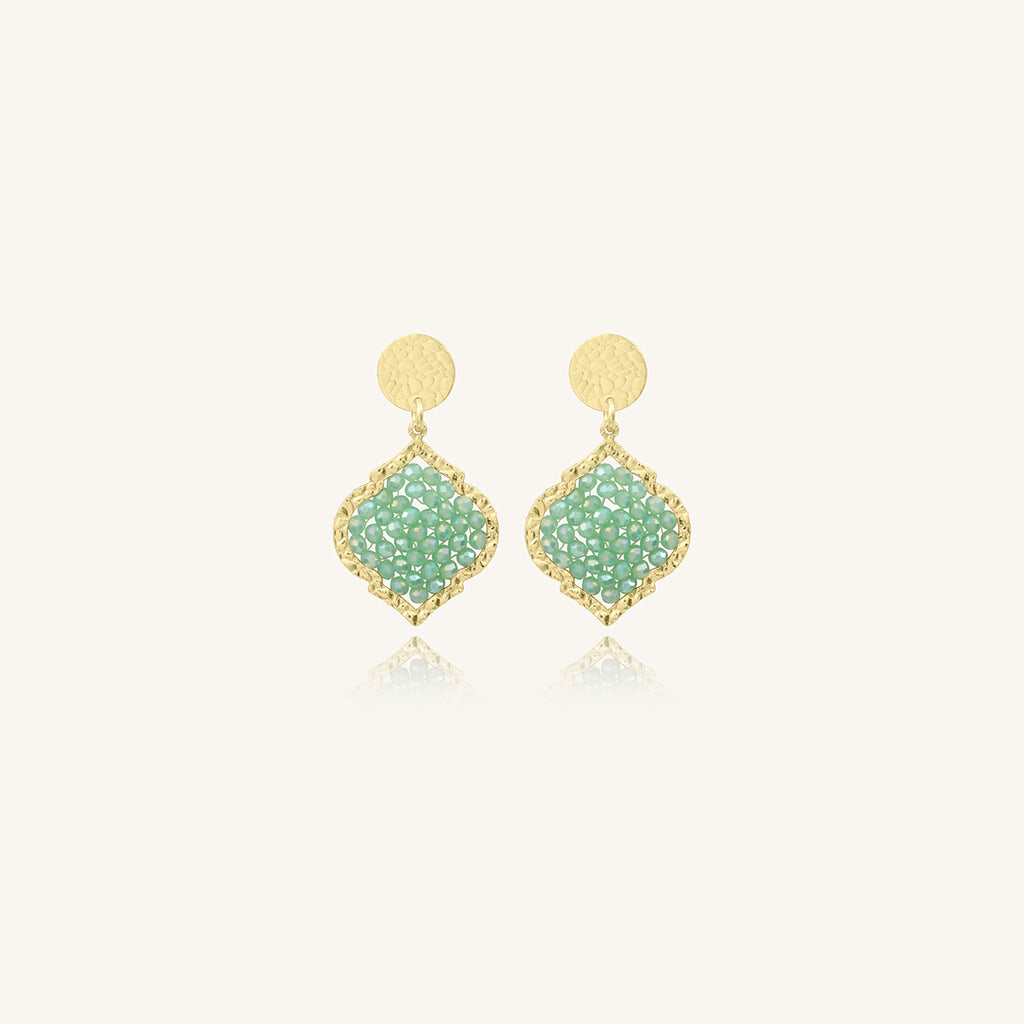 Boucles d'oreilles Mini Diamante Vert d'eau 