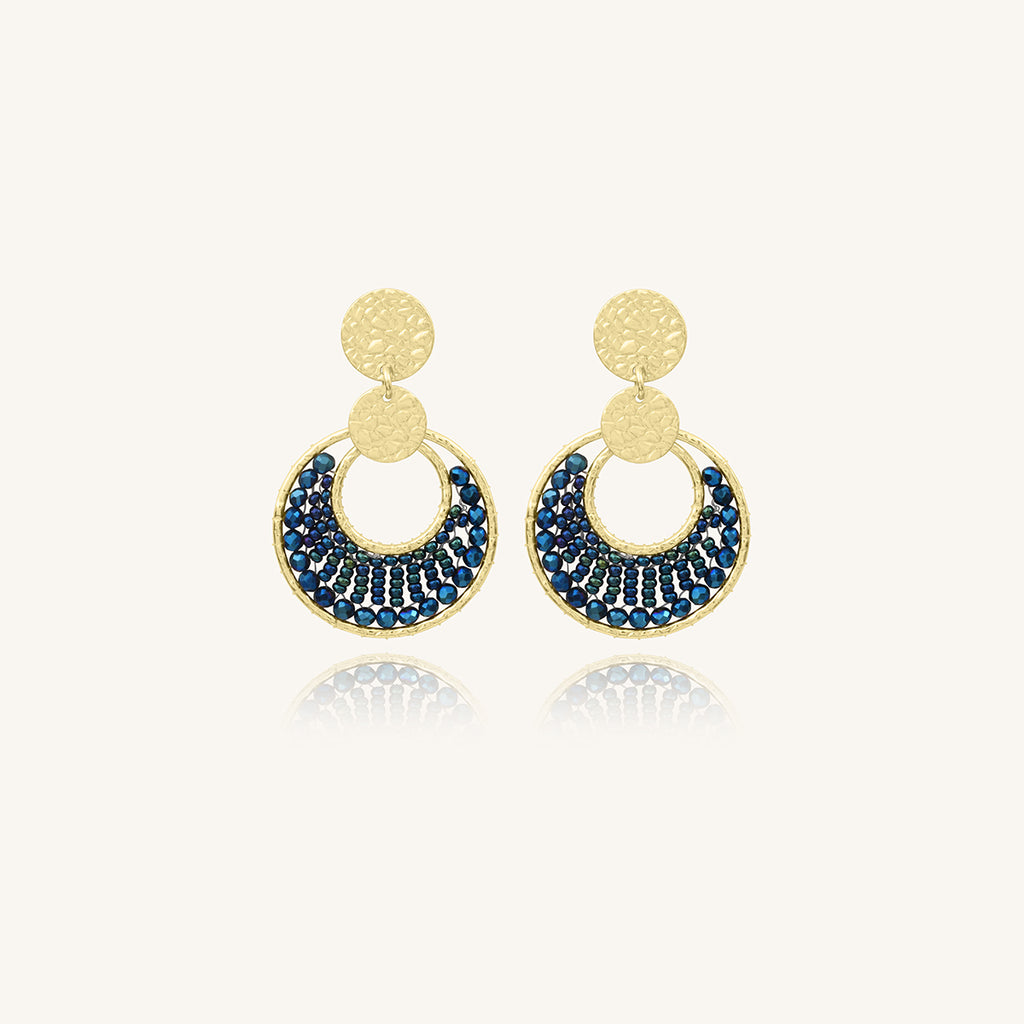 Boucles d'oreilles Mini Luna - Bleu Marine
