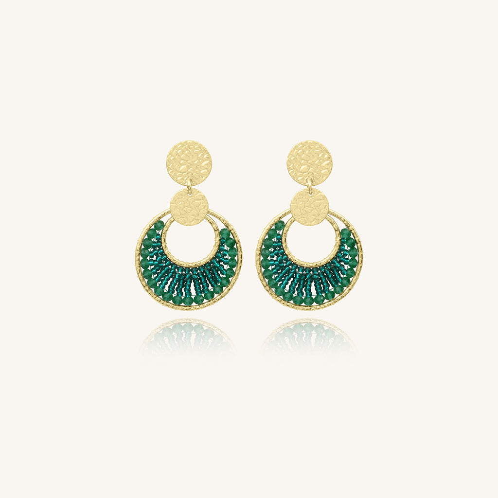 Boucles d'oreilles Mini Luna - Vert Émeraude