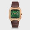 MONTRE CLUSE QUADRUS MULTIFUNCTION LEATHER GREEN ROSE GOLD COLOUR