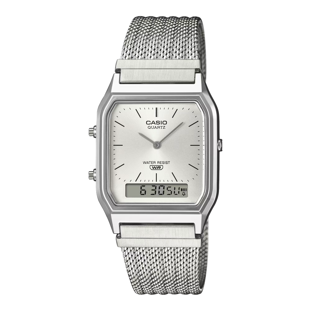 Montre Casio AQ-230EM-7A maille argentée