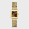 MONTRE CLUSE GRACIEUSE MINI MESH, BROWN, GOLD COLOUR