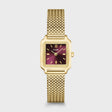 MONTRE CLUSE GRACIEUSE MINI MESH, DARK CHERRY, GOLD COLOUR