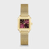 MONTRE CLUSE GRACIEUSE MINI MESH, DARK CHERRY, GOLD COLOUR