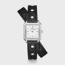 MONTRE CLUSE GRACIEUSE MINI , WATCH DOUBLE LEATHER BLACK, SILVER COLOUR