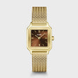 MONTRE CLUSE GRACIEUSE PETITE MESH, BROWN, GOLD COLOUR