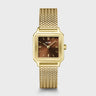MONTRE CLUSE GRACIEUSE PETITE MESH, BROWN, GOLD COLOUR
