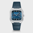 MONTRE CLUSE QUADRUS MULTIFUNCTION LEATHER BLUE SILVER COLOUR