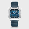 MONTRE CLUSE QUADRUS MULTIFUNCTION LEATHER BLUE SILVER COLOUR