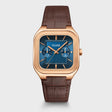 MONTRE CLUSE QUADRUS MULTIFUNCTION LEATHER BLUE ROSE GOLD COLOUR