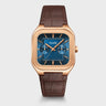 MONTRE CLUSE QUADRUS MULTIFUNCTION LEATHER BLUE ROSE GOLD COLOUR