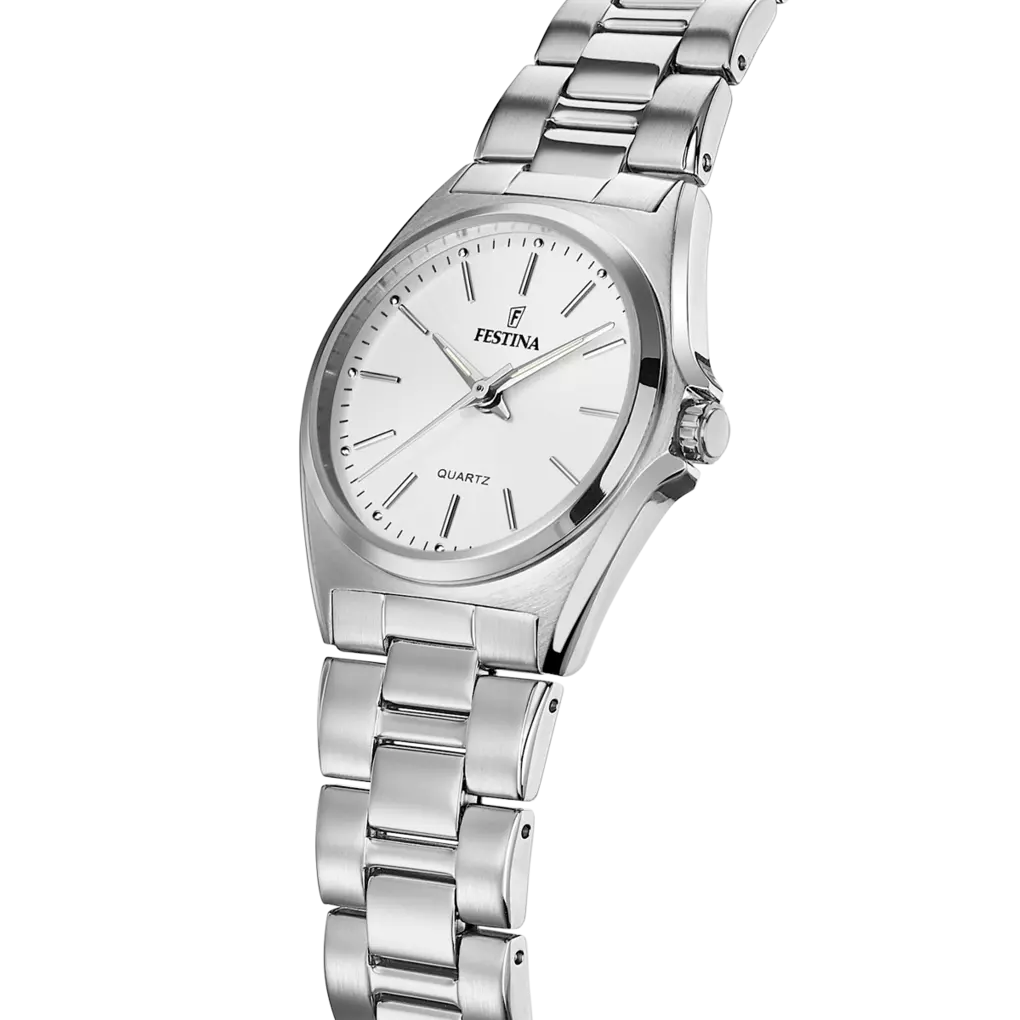 Montre Festina F20553/2 femme – cadran blanc, bracelet acier inoxydable.