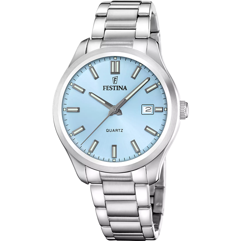Montre Festina F20736/2 Homme – Collection Classics – Cadran bleu clair
