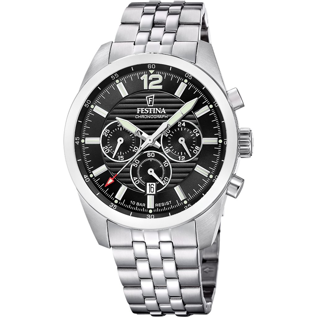 Montre Festina F20742/3 Homme - Chronographe Noir en acier inoxydable