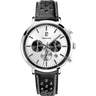 MONTRE PIERRE LANNIER HOMME BARON ARGENTÉ CUIR NOIR