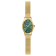 MONTRE PIERRE LANNIER FEMME OVALIA DORÉ CADRAN VERT