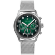 MONTRE PIERRE LANNIER HOMME AVIATEUR ARGENTÉ MILANAIS