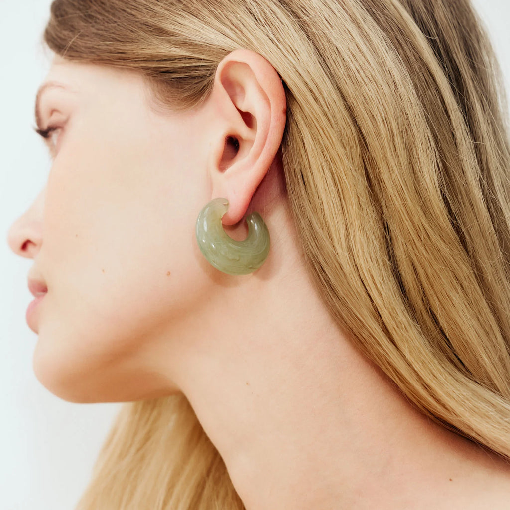 Moon Earring Jade
