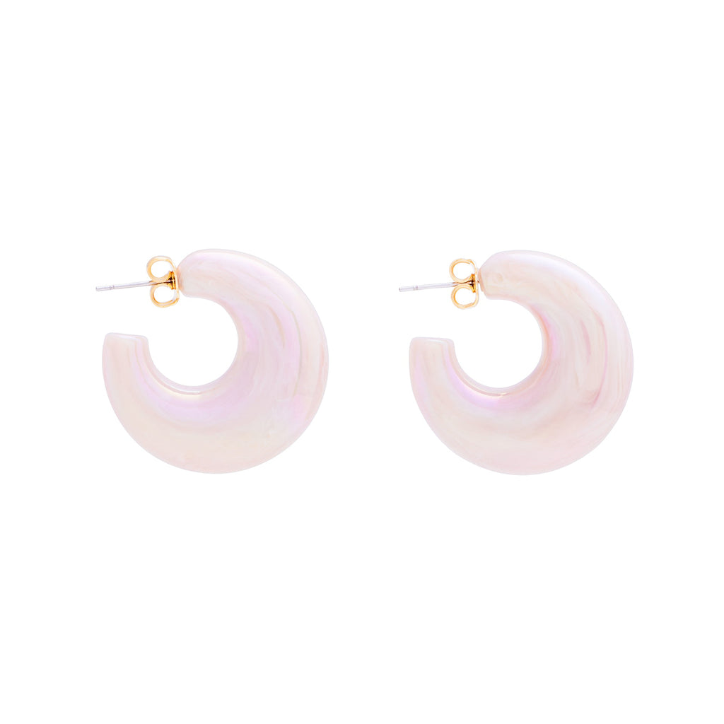 Boucles D'oreilles Moon Earring Iridescent Rose