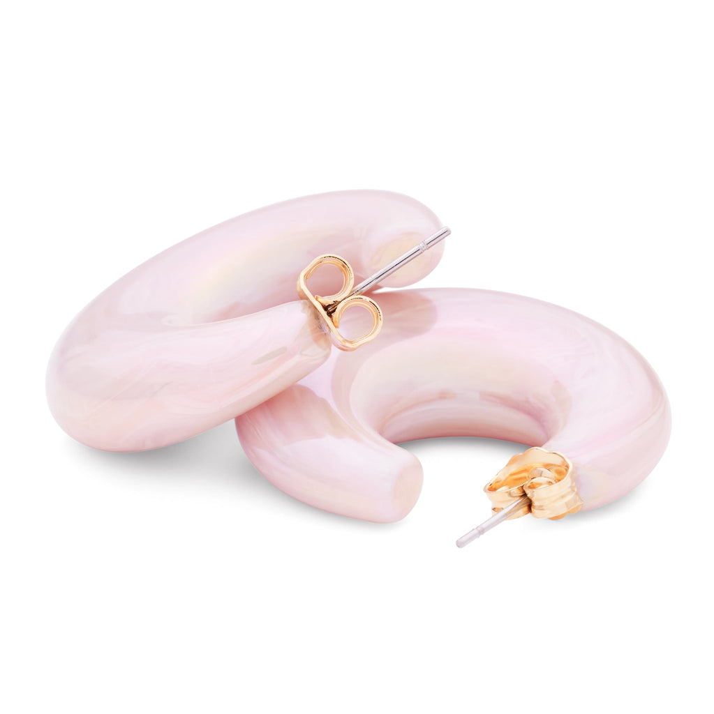 Boucles D'oreilles Moon Earring Iridescent Rose